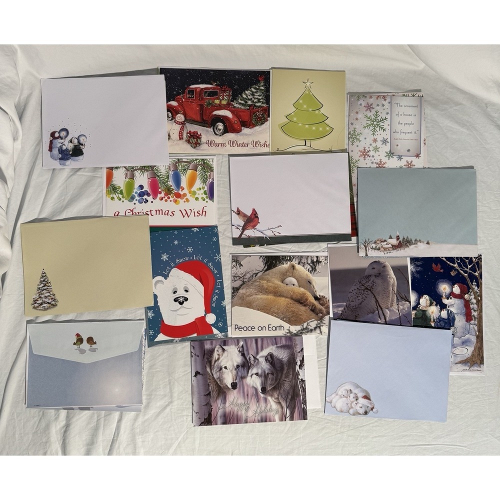 Assorted Lot of 15 Christmas Cards with‎ Envelopes New - Picture 7 of 9